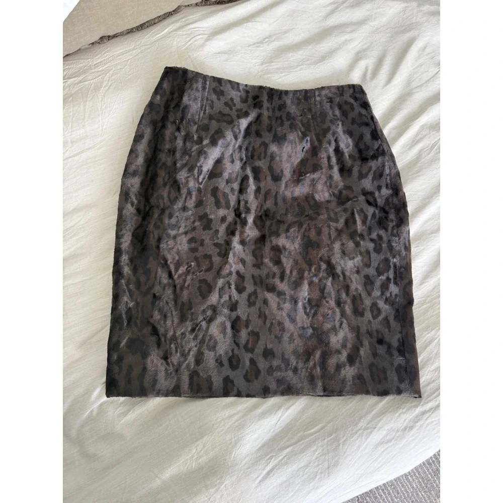 Brooks Brothers‎ Leopard Print Pencil Skirt Brown Sz 10 Career Office